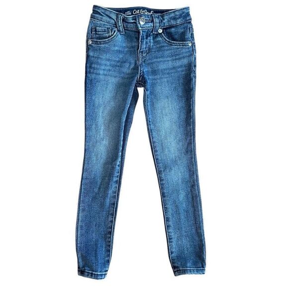 Cat & Jack Girl’s Medium Wash Ultimate Stretch Skinny Denim Jeans Size 5 - Picture 1 of 9